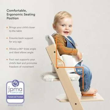 Stokke Tripp Trapp High Chair, Fjord Blue - Adjustable, Convertible Chair for Children & Adults - Includes Baby Set with Removable Harness for Ages 6-36 Months - Ergonomic & Classic Design
