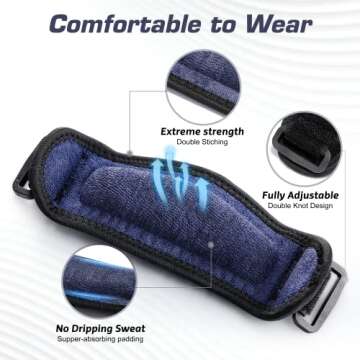 IPOW 2 Pack Thickened Pad & Wide Patella Knee Strap, Pain Relief Patellar Tendon Support, Adjustable Brace Band for Basketball, Running, Jumpers Knee, Volleyball, Tendonitis, Arthritis