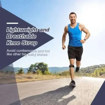 IPOW 2 Pack Thickened Pad & Wide Patella Knee Strap, Pain Relief Patellar Tendon Support, Adjustable Brace Band for Basketball, Running, Jumpers Knee, Volleyball, Tendonitis, Arthritis