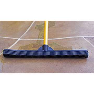 FURemover PRO Pet Hair Rubber Broom with Squeegee, 58” Telescopic Handle for Carpet, Tile and Hardwood
