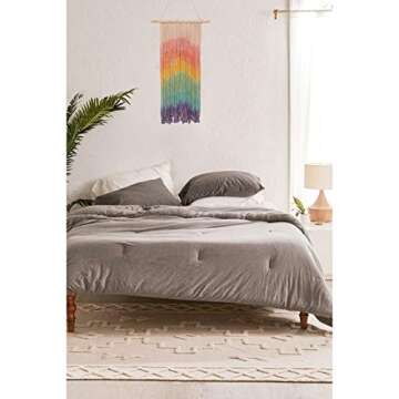 Simpkeely Macrame Wall Hanging, Rainbow Colorful Handmade Woven Cotton Wall Art Boho Bohemian Home D...