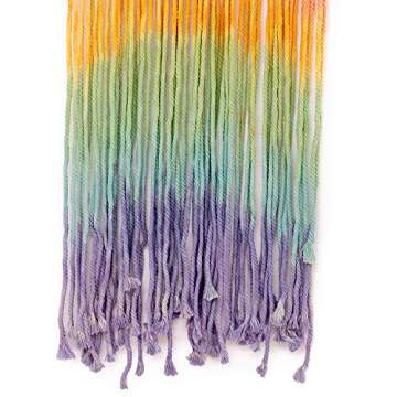 Simpkeely Macrame Wall Hanging, Rainbow Colorful Handmade Woven Cotton Wall Art Boho Bohemian Home Décor for Bedroom, Dorm Room, Living Room, Apartment, 16” W x 30” L