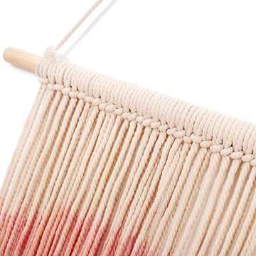 Simpkeely Macrame Wall Hanging, Rainbow Colorful Handmade Woven Cotton Wall Art Boho Bohemian Home Décor for Bedroom, Dorm Room, Living Room, Apartment, 16” W x 30” L