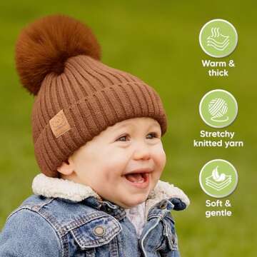 2-Pack Baby Hats, Baby Beanies for Girls, Boys - Toddler Hat, Newborn Hats, Beanies Babies, Baby Girl Hats, Baby Boy Hats, Infant Hat Baby Beanie, Kids Hat, Toddler Boy Hat, Toddler Girl Hat (Rust)