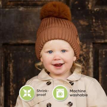 2-Pack Baby Hats, Baby Beanies for Girls, Boys - Toddler Hat, Newborn Hats, Beanies Babies, Baby Girl Hats, Baby Boy Hats, Infant Hat Baby Beanie, Kids Hat, Toddler Boy Hat, Toddler Girl Hat (Rust)