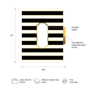 Stylish Barker Creek File Folders Set of 12 in Gold and Multi-Design