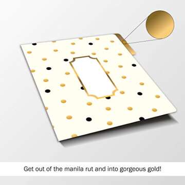 Stylish Barker Creek File Folders Set of 12 in Gold and Multi-Design