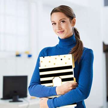 Stylish Barker Creek File Folders Set of 12 in Gold and Multi-Design