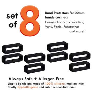 Magic Band Protectors | Black Color Smart Watch Security Bands | Pack of 8