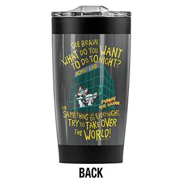 Logovision Pinky and the Brain The World Stainless Steel Tumbler 20 oz Coffee Travel Mug/Cup, Vacuum...