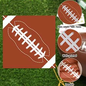 100pcs Football Napkins Football Party Supplies Decorations Disposable Paper Napkins Set for Sport Football Frenzy Game Time Tailgate Party Favors, 2 Design