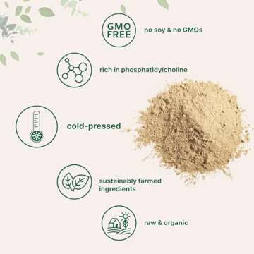 Micro Ingredients Organic Sunflower Lecithin Powder, 1 Pound, Sustainable Farmed, Cold Pressed, Rich in Phosphatidyl Choline and Protein, Making Liposomal Vitamin C, Lactation Supplement, Non-GMO