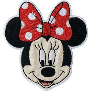 Simplicity Disney Minnie Mouse Iron On Applique Patch for Clothes, Backpacks, and Accessories, 2.75" W x 3" L, Multicolor