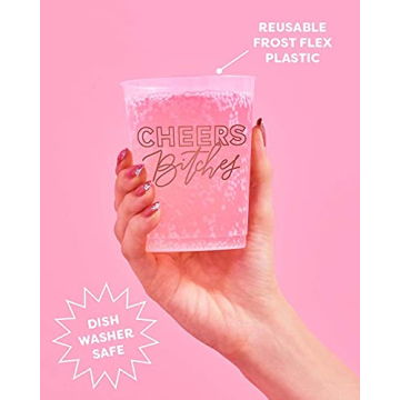 Rose Gold Bachelorette Party Reusable Cups Set - 16 Pack