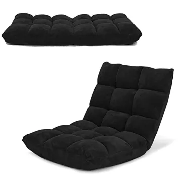 COSTWAY Adjustable Gaming Chair – Soft Velvet Recliner for All Ages