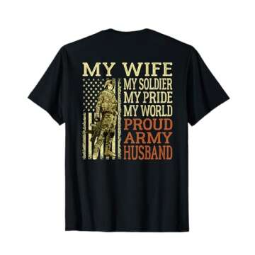 My Wife My Soldier Hero - Proud Army Husband Military Spouse T-Shirt