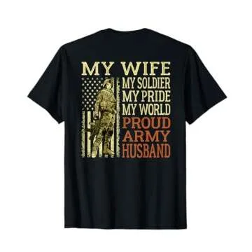 My Wife My Soldier Hero - Proud Army Husband Military Spouse T-Shirt