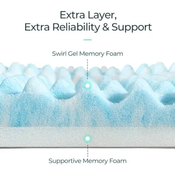LINSY LIVING 3 Inch Cooling Gel Memory Foam Mattress Topper