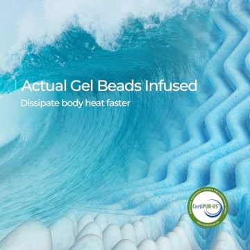 LINSY LIVING 3 Inch Cooling Gel Memory Foam Mattress Topper