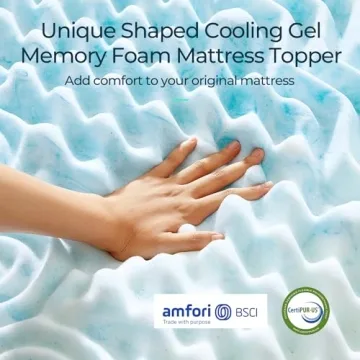 LINSY LIVING 3 Inch Cooling Gel Memory Foam Mattress Topper