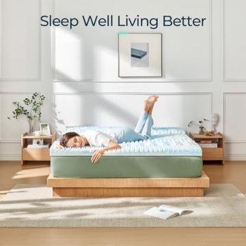 LINSY LIVING 3 Inch Cooling Gel Memory Foam Mattress Topper