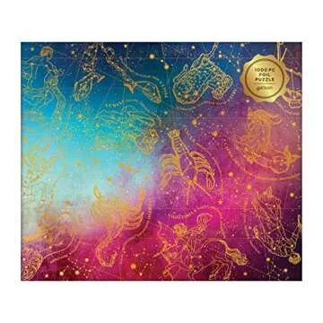 Galison Astrology 1000 Piece Jigsaw Puzzle for Adults, Foil Puzzle with Astrological Star Signs, 073...