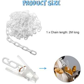 Yalikop 2 Pieces Stuffed Animals Storage Chain Organizer with 40 Plastic Clips 79 Hanging Stuffed Animal Display Holder for Wall Play Room Storage Decor