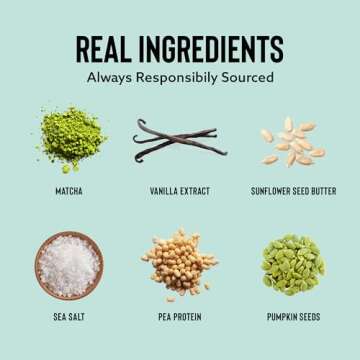 Mezcla Vegan Protein Bars, Gluten Free Snack Made with Pumpkin Seeds, Pea Protein, Organic Vanilla and Other Premium Ingredients, Healthy Snacks, Matcha Vanilla, 10g of Protein, 12 Pack