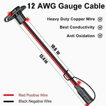 Depvko 2Pcs SAE Quick Connector Harness - Waterproof 12AWG Cables for Easy Use