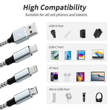 Eco-Friendly Multi Charging Cable 2Pack 4FT for All Devices