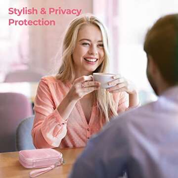 AMOOS Cute Pill Organizer 3 Times a Day, Large Daily Pill Case for Women, Portable Pill Box 7 Day for Purse with Bag & Zipper to Hold Vitamins, Medications, Fish Oils, Supplements (Pink)