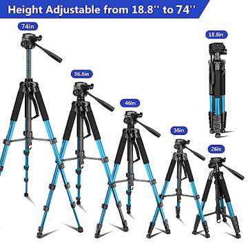 Aureday 74” Camera Tripod with Wireless Remote - Perfect for All Photography Needs!