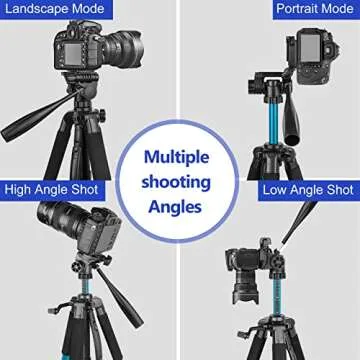 Aureday 74’’ Tripod with Wireless Remote & Phone Holder