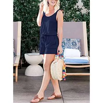 Stylish REORIA Womens Casual Summer Tank Top Romper