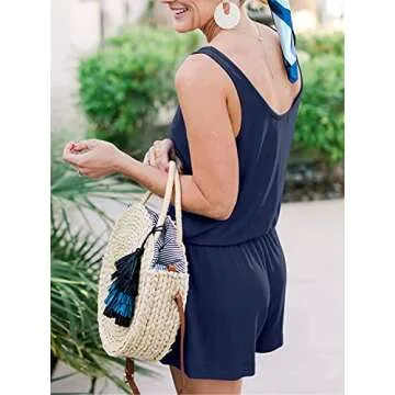 Stylish REORIA Womens Casual Summer Tank Top Romper