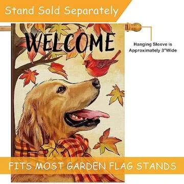 Selmad Fall Golden Retriever Flag for Home Decor