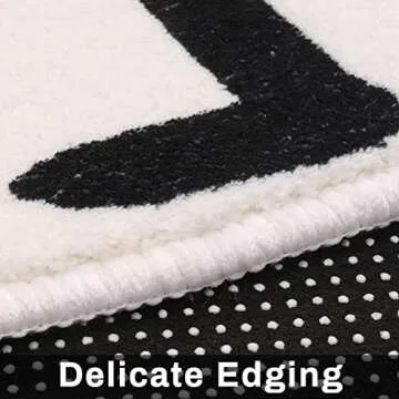 LIVEBOX ABC Play Room Round Kids Rug Circle for Playroom, Learning Nursery Rug Alphabet Washable Rug for Baby Boy and Girl Bedroom, Non-Slip Educationa Carpet for Toddlers (59",Black,Beige)