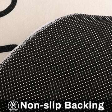 LIVEBOX ABC Play Room Round Kids Rug Circle for Playroom, Learning Nursery Rug Alphabet Washable Rug for Baby Boy and Girl Bedroom, Non-Slip Educationa Carpet for Toddlers (59",Black,Beige)