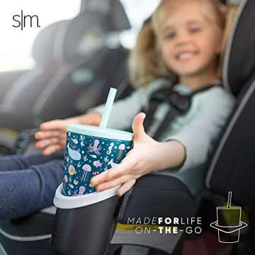 Simple Modern Toddler Cup with Lid and Silicone Straw | Kids Water Bottle Tumbler Insulated Stainless Steel Thermos | Classic Collection | 12oz, Pink Flamingo