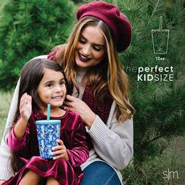 Simple Modern Toddler Cup with Lid and Silicone Straw | Kids Water Bottle Tumbler Insulated Stainless Steel Thermos | Classic Collection | 12oz, Pink Flamingo