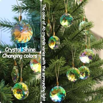 LUMITI 12 Pcs Crystal Glass Christmas Balls Ornaments