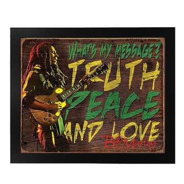 Inspirational Bob Marley Wall Decor - Peace & Love Message