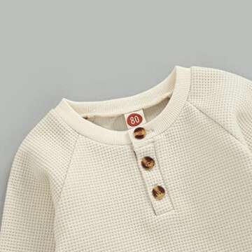 CIYCUIT Toddler Baby Boy Clothes Long Sleeve Waffle Sweatshirt Pants Set 0 6 12 18 24 Months 2T 3T F...