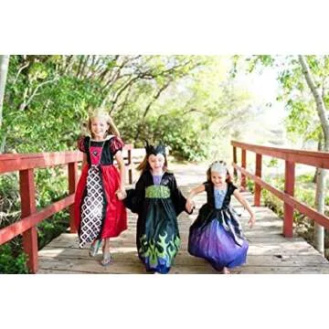 Little Adventures Dragon Queen Dress Up Costume with Soft Crown (X-Large Age 7-9) - Machine Washable Child Pretend Play and Party Dress with No Glitter