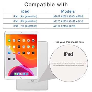 Arae for iPad 10.2 inch Case with Pencil Holder & Auto Wake/Sleep Feature