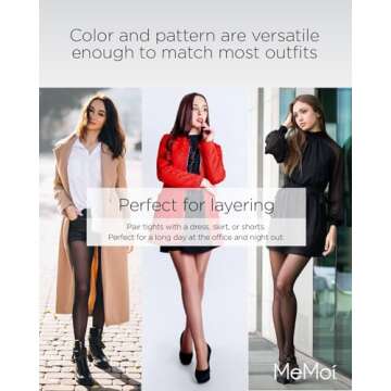 Elegant Sheer Diamond Tights - Stylish Comfort in Black