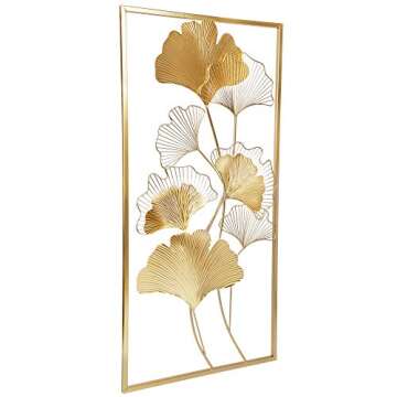 Lulu Home 39" Golden Ginkgo Leaf Metal Wall Decor