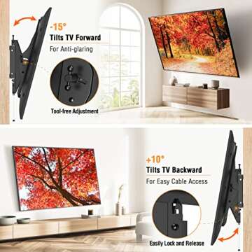 ELIVED TV Wall Mount for Most 42-86 Inch TVs, Max Load Capacity 120 lbs. Tilting TV Mount with Level...