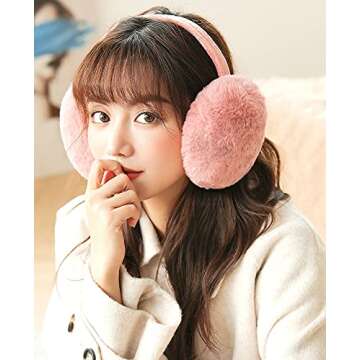 Ear Muffs Warm Furry Earmuffs Ear Warmers for Women Girls, Winter Faux Fur Ear Covers for Outdoor Use