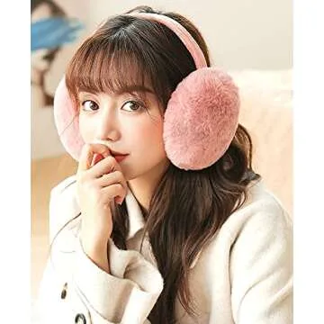 Ear Muffs Warm Furry Earmuffs Ear Warmers for Women Girls, Winter Faux Fur Ear Covers for Outdoor Use